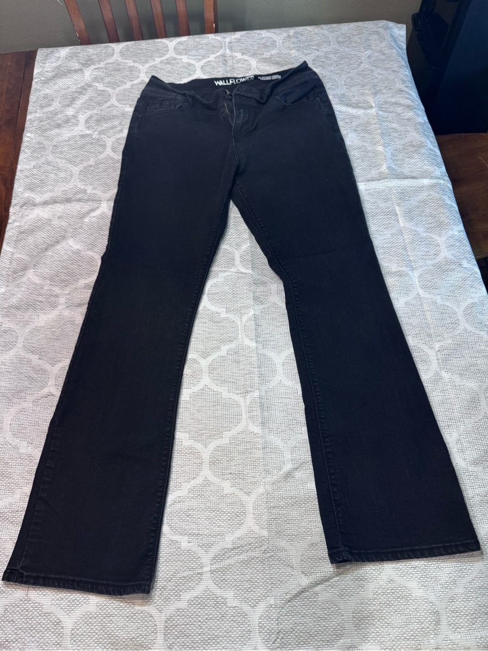 Wallflower Black Flare Wide-Leg Jeans